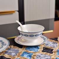 Service de table en céramique de style européen, 36 pièces, pour 6 personnes, luxe léger, bols, cuillères, assiettes, plats