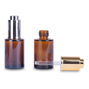 20ml 30ml 50ml Flat Shoulder amber Transparent Push <b>Button</b> Glass Dropper Bottle 30ml With <b>Press</b> Dropper for Packaging - Product Image 5