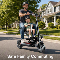 Trottinette électrique pour adultes, mini trottinette pliable portable, capacité de 200 kg, autonomie de 35 km, pour les trajets domicile-travail, usage familial, parent-enfant