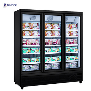 Magasin de supermarché Affichage vertical des boissons Congélateur LED 3 portes vitrées Réfrigérateur pour boissons Aliments commerciaux <span class=keywords><strong>Vitrine</strong></span> réfrigérée - Product Image 2