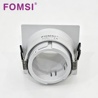 Support de Downlight Carré LED FOMSI Blanc Noir à Angle Réglable pour Ampoules LED MR16, Boîtier de Lampe LED, Cadre de Spot LED GU10 MR16