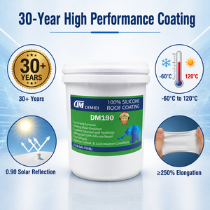 Revestimiento de Techo de Silicona al 100%, 5 Galones, <span class=keywords><strong>Membrana</strong></span> Líquida Impermeable para Reparación de Techos Planos de Metal y Concreto, Venta al Por Mayor OEM, DM190 - Product Image 6