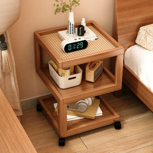 Mesa Auxiliar de Bambú Moderna y Móvil para Sala de Estar, Mesa de Centro, Mesa Lateral para Sofá, para Dormitorio o <span class=keywords><strong>Casa</strong></span> de Alquiler - Product Image 2