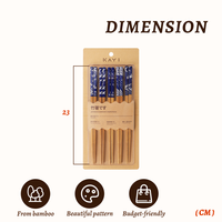Ensemble de baguettes réutilisables hexagonales de style japonais Kayi de qualité supérieure dans un coffret cadeau, stock prêt pour l'exportation et le dropshipping, motif imprimé