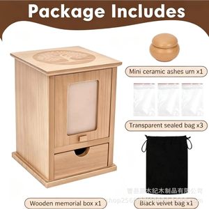 Wooden Pet <b>Urn</b> Rectangle 17.1cm High Durable Pet Memorial Box for <b>Cat</b> Dog - Product Image 5