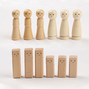 Ensemble de figurines en bois colorées, 35 pièces, jouet éducatif pour enfants, artisanat de peinture, âge 2 à 4 ans - Product Image 2