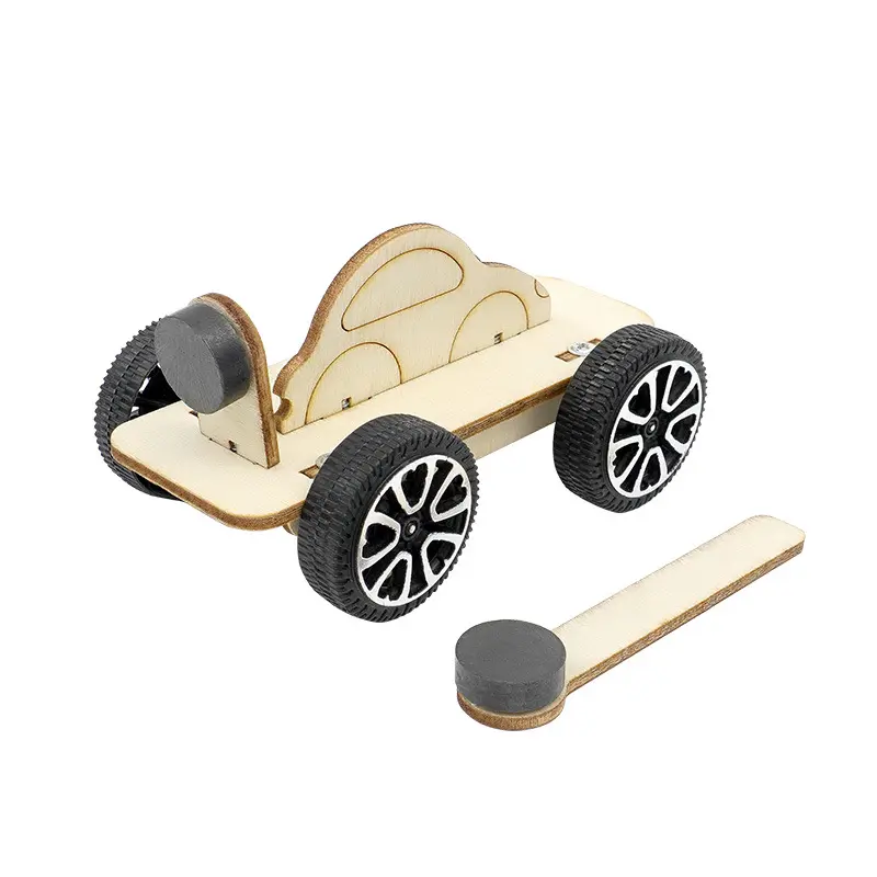 DIY magnetic car for young children scientific experiment puzzle stem education science and education puzzles study toy