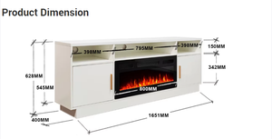 62 ° F a 82 ° <span class=keywords><strong>Chimenea</strong></span> Eléctrica Decorativa con Efecto de Cristales de 3 Llamas de Colores, Soporte para TV para Sala de Estar - Product Image 4
