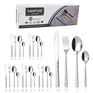 Motif de marteau Messer Gabel Loffel Couverts Restaurant Mariage Luxe 24 Pcs Couverts - Product Image 1