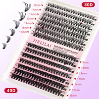 30D 40D Bulu Mata Palsu Campuran, Bulu Mata Individual Grosir, Ekstensi Bulu Mata Volume DIY untuk Riasan Mata