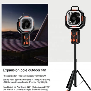 Expansion Pole Outdoor Fan 20000mAh With LED & Power Bank Rechargeable <b>Standing</b> Fan for Household <b>Car</b> Camping and Desktop Use - Product Image 1