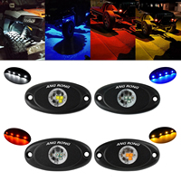 4 luces LED de 9W para roca, luz inferior para camión, ámbar, azul, rojo, para Jeep Wrangler, luz de bajos, luz de rueda
