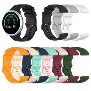 Tali jam tangan silikon 20mm 22mm, gelang olahraga untuk Polar Vantage M/bersatu warna Solid lembut