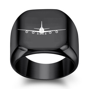 Anillo Cuadrado de Acero de Titanio para Hombre, 18 mm, con Logotipo de Avión Grabado con Láser, Joyería de Moda, Regalo - Product Image 4