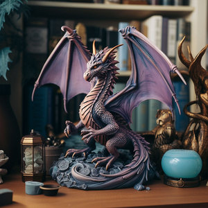 Figurine en résine Dragon Knight, décoration de bureau fantastique, cadeau de collection pour adultes de plus de 12 ans - Product Image 1