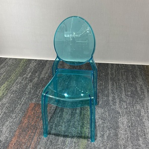 Sillas de Acrílico Azul con Respaldo Ovalado Clásico para Eventos, Bodas <span class=keywords><strong>en</strong></span> <span class=keywords><strong>la</strong></span> <span class=keywords><strong>Playa</strong></span> y Banquetes Costeros - Product Image 3
