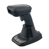 Escáner láser inalámbrico 1D 2D con lector de código de barras BT Interfaz USB Función de impresión de tamaño A4 para solución POS con base