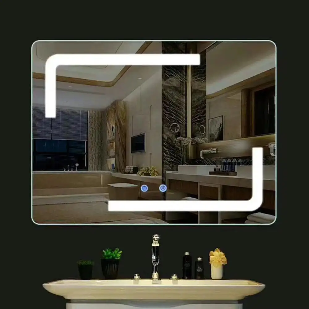 حار بيع ليد ذات تصميم حديث ضوء اللمس شاشة مرآة حمام ل فندق الديكور