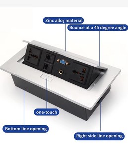 Enchufe Emergente con Estándar Europeo/Británico, Toma <span class=keywords><strong>de</strong></span> Corriente Universal Oculta para Muebles, Escritorio o Mesa - Product Image 3