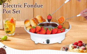 Ensemble <span class=keywords><strong>de</strong></span> machine à fondue <span class=keywords><strong>au</strong></span> <span class=keywords><strong>chocolat</strong></span> électrique en acier inoxydable 2026 avec 4 fourchettes, 2 réglages <span class=keywords><strong>de</strong></span> température, plateau <span class=keywords><strong>de</strong></span> service amovible, pour usage domestique - Product Image 6