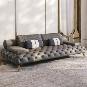 Mỹ phong cách Châu Âu bọc chesterfield ghế <span class=keywords><strong>sofa</strong></span> da thiết <span class=keywords><strong>l</strong></span>ập cho khách sạn phòng ngủ đồ nội thất phòng khách <span class=keywords><strong>L</strong></span> hình dạng <span class=keywords><strong>sofa</strong></span> - Product Image 2