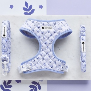 Harness Anjing Model Jepit Depan Set Harness Hewan Peliharaan yang Dapat Disesuaikan dengan Kalung dan Tali yang Serasi Harness Anjing Mewah - Product Image 1