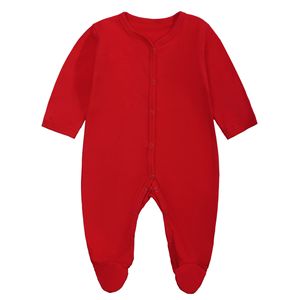 Tutina per Neonati in Cotone 100% Tinta Unita, Manica Lunga, Copertura Completa con Piedini, Personalizzabile - Product Image 4