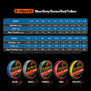 8 100m dalima 5 màu 3.0 #-13 # bện PE dây câu - Product Image 5