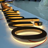 Enseigne lumineuse pour magasin, logo 3D doré, lettres en relief LED personnalisées, enseigne rétroéclairée en métal, publicité extérieure, enseigne LED pour entreprise