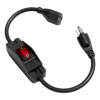 Rallonge électrique à fiche plate haute puissance, boîte de jonction étanche intégrée mâle-femelle avec interrupteur à bascule marche/arrêt