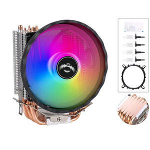 QiuzAim LGA 1366 4Pin PWM controlado 120mm RGB LED Tower <span class=keywords><strong>Fan</strong></span> 6 tubos de calor de cobre I9 1200 CPU radiador para procesadores AMD I5 I7 - Product Image 1