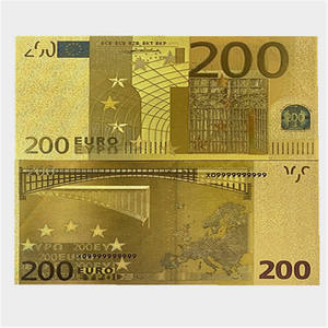 高品質ホイルプラスチックコレクションギフト防水ユーロ紙幣24kゴールド1000ユーロ紙幣OPPバッグ付き - Product Image 5