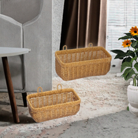 Panier de rangement mural en jacinthe d'eau tressée, fait main, pour la maison, la cuisine et la salle de bain (vente en gros)