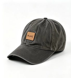 Gorra de Béisbol de Algodón Lavado con Parche de Cuero y Logotipo Personalizado, Estilo Vintage, MOQ Bajo para Golf y Actividades al Aire Libre - Product Image 2