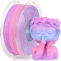 Filament PLA Soie Arc-en-ciel 1,75 mm, Dégradé Multicolore, Surface Brillante, Matériau d'Impression 3D pour Sculpture Artistique