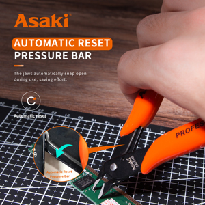 Pince à dénuder et à couper les fils électroniques Asaki Tools avec poignée en <span class=keywords><strong>PVC</strong></span> - Product Image 5