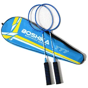 Boshika raket Badminton portabel ringan, raket Badminton buatan Cina, asli ringan dengan tas raket bulutangkis