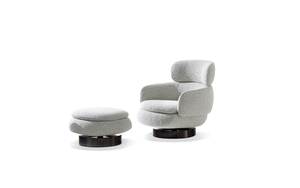 Sillón Giratorio de Diseño Italiano de Lujo, Sillón Moderno con Respaldo Curvo para Dormitorio, Vestíbulo de Hotel - Product Image 5