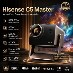 โปรเจคเตอร์ Hisense C5 Master รุ่นใหม่ S-2026 ความสว่าง 5800lm 4K UHD โปรเจคเตอร์เลเซอร์สามสี 3D ระบบแอนดรอยด์ พกพาสะดวก โปรเจคเตอร์อัจฉริยะขนาดเล็ก โฮมเธียเตอร์ - Product Image 1