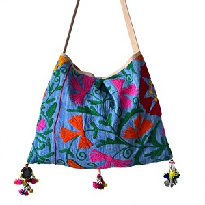 Bohemian Embroidered Single Strap Water Resistant 7 Inch Shoulder <b>Bag</b> <b>Indian</b> Hand Embroidered Sling <b>Bag</b> Colorful Floral - Product Image 1