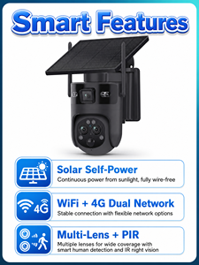 HIKWIFI 6MP CMOSセンサー 15倍ズーム デュアルレンズ IP66防水 PTZ屋外自動追跡 ソーラー4GワイヤレスSIM <span class=keywords><strong>CCTV</strong></span>カメラ - Product Image 4