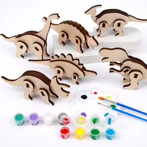 أحجية إبداعية تصنعها بنفسك على شكل ديناصور دودل ألغاز للأطفال مصنوعة يدويًا تلوين ومرسم يدويًا