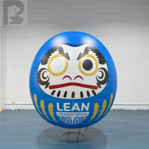 Muñeco inflable gigante Daruma con iluminación LED, de PVC hermético, con logotipo personalizado, modelo de muñeca japonesa para exposiciones, eventos comerciales, decoración de la suerte/festivales/tiendas - Product Image 2