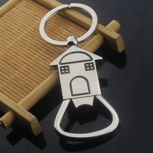 House Shape <b>Keychain</b> Blank Engrave Sublimation Metal Key Chain Custom Key Ring Beer Bottle Opener <b>Keychain</b> Real Estate Key Ring - Product Image 6