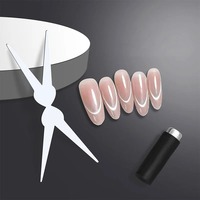 Kit d'aimants double tête pour nail art français, aimant 3D puissant effet œil de chat, outil magnétique pour manucure DIY à effet V pour vernis gel