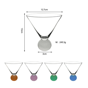Verre à shot de tequila coloré à fond épais, verre à whisky créatif avec base en forme de boule, coupe à cocktail <span class=keywords><strong>martini</strong></span> vintage pour mariage, bar, fête - Product Image 3