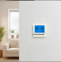 Unité de commande HVAC programmable hebdomadaire 7 jours avec écran LCD grand format à contraste élevé, thermostat ABS et ventilateur, anti-interférence MCU