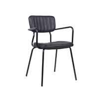 Ensemble table et chaises industriels en cuir Pu, siège en métal, pour café, salle à manger, café