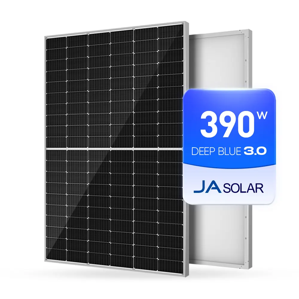 Çin Ja güneş panelleri Monocrystalline 380 Watt 390 Watt 400w güç kaynağı yarım kesim güneş panelleri satılık