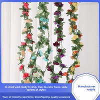 Rose artificielle en soie pour décoration d'arche de mariage, événements, maison, climatiseurs, conduites d'eau, vigne décorative pour extérieur